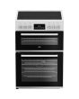 Beko EDC6731W 60Cm Double Oven Electric Cooker With Vitroceramic Hob
