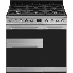 SMEG SY93-1 freestanding cooker, 90x60, stainless steel ECLIPSE GLASS