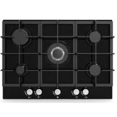 Apelson Appliances Uk Ltd UBGOG701BK 70Cm 5 Burner Gas On Glass Hob
