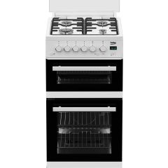 Beko EDG507W 50Cm Twin Cavity Gas Cooker