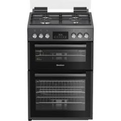 Blomberg GGRN655N 60Cm Gas Double Oven With Glass Lid - Graphite
