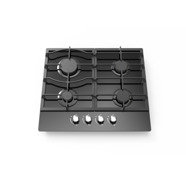 Apelson Appliances Uk Ltd UBGOG601BK/N 60Cm Gas On Glass Hob