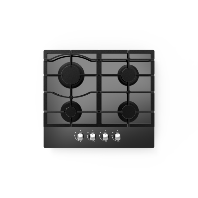 Apelson Appliances Uk Ltd UBGOG601BK/N 60Cm Gas On Glass Hob
