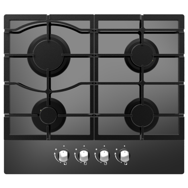 Apelson Appliances Uk Ltd UBGOG601BK/N 60Cm Gas On Glass Hob