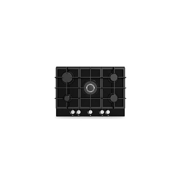 Apelson Appliances Uk Ltd UBGOG701BK 70Cm 5 Burner Gas On Glass Hob