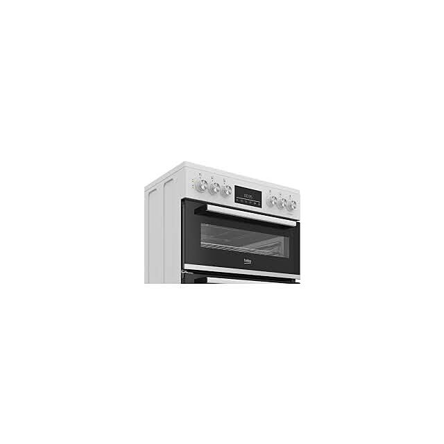 Beko EDC6731W 60Cm Double Oven Electric Cooker With Vitroceramic Hob