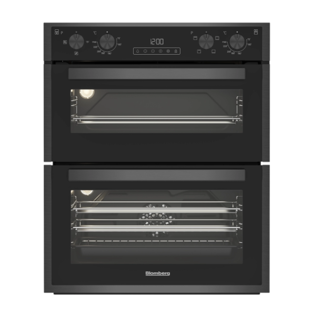 Blomberg Rotn9202dx 59.4Cm Built Under Electric Double Oven - Dark Steel