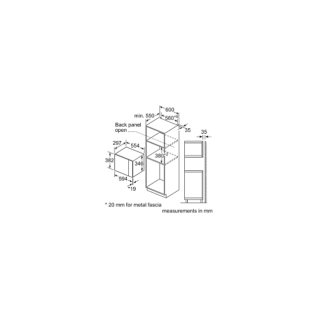 Bosch BFL523MS0B/MG Built In Microwave