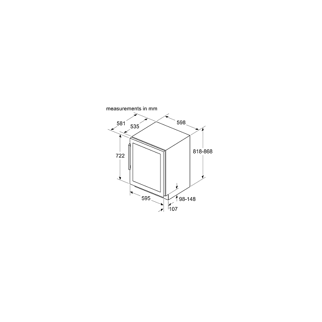 Bosch KUW21AHG0G/MG 60Cm Wine Cooler