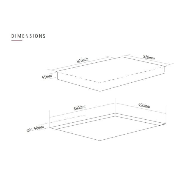 Caple C990I/OG 92Cm Induction Hob 'Sense Premium'