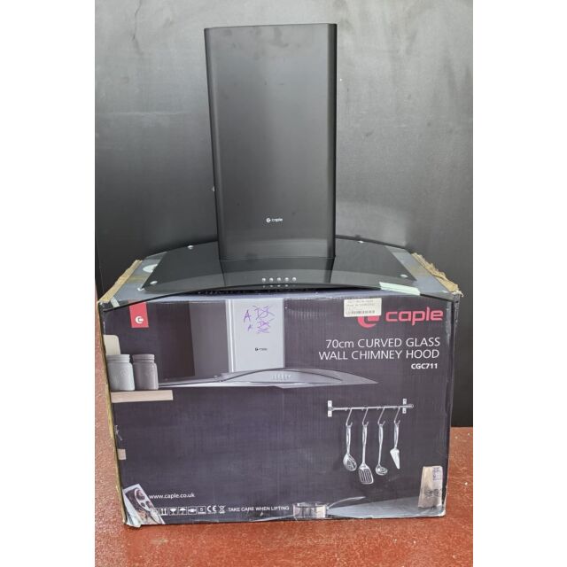 Caple CGC711BK/OG 70Cm Curved Glass Cooker Hood