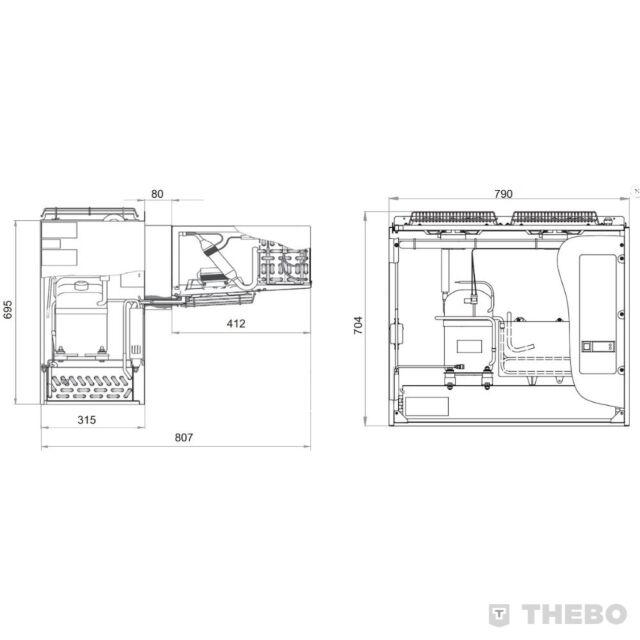 Combisteel 7469.1110//GR Negative Wall-Mounted Unit