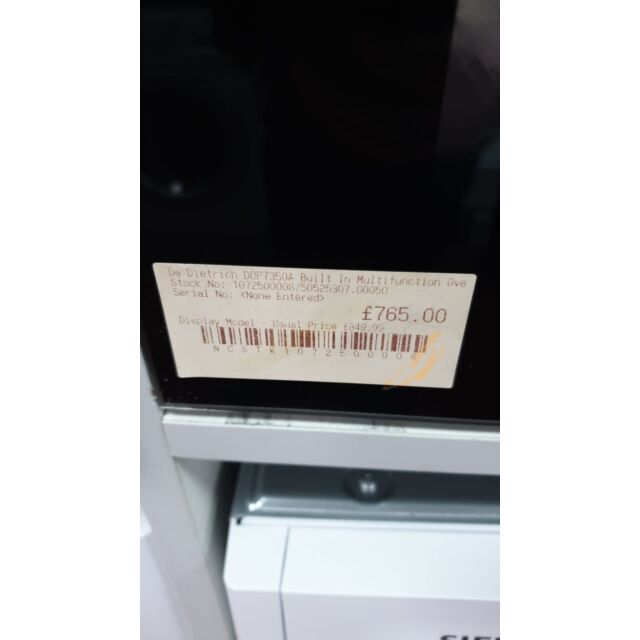 De Dietrich DOP7350A Built In Multifunction Oven With Pyrolytic Cycle