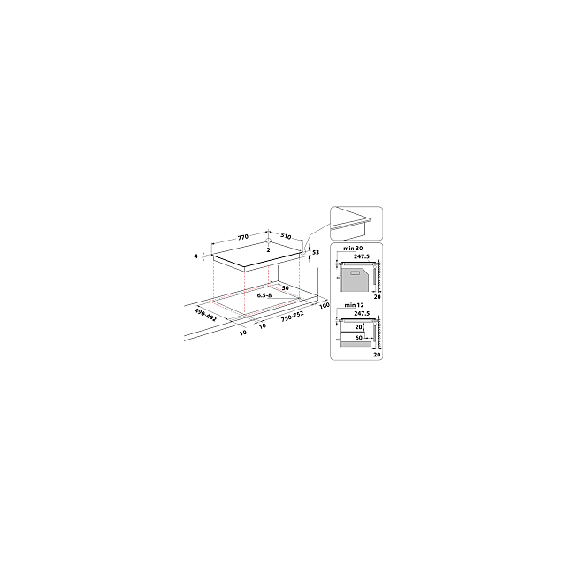 Hotpoint ACP778C/BA/R 77Cm Induction Hob