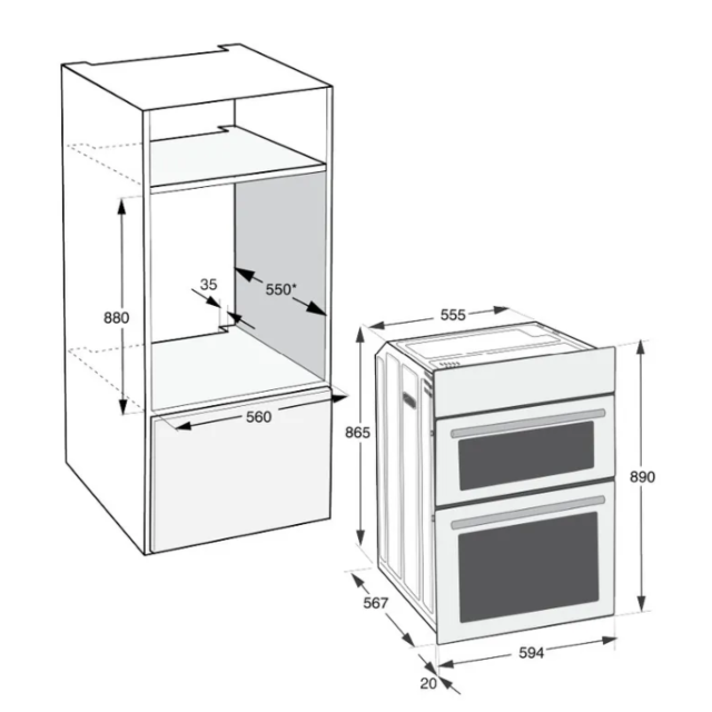 Hotpoint DIH10DB/R Built-In Electric Double Oven 