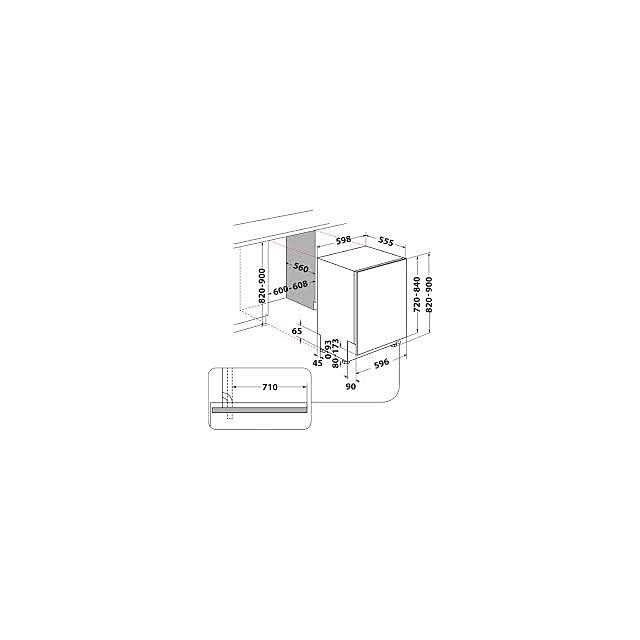 Hotpoint H8IHT59LSUK/R 60Cm Integrated Dishwasher
