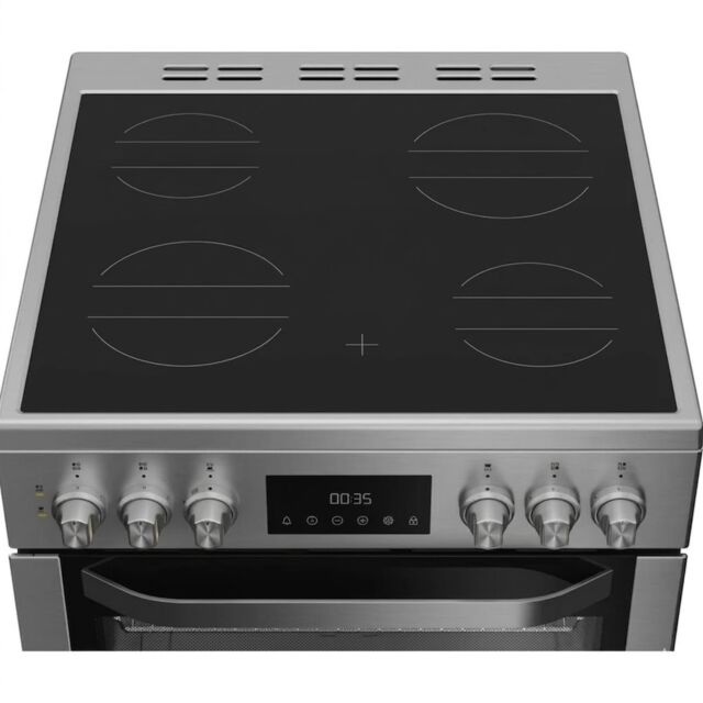 Hotpoint HDE6VDCX/R 60Cm Electric Cooker With Ceramic Hob