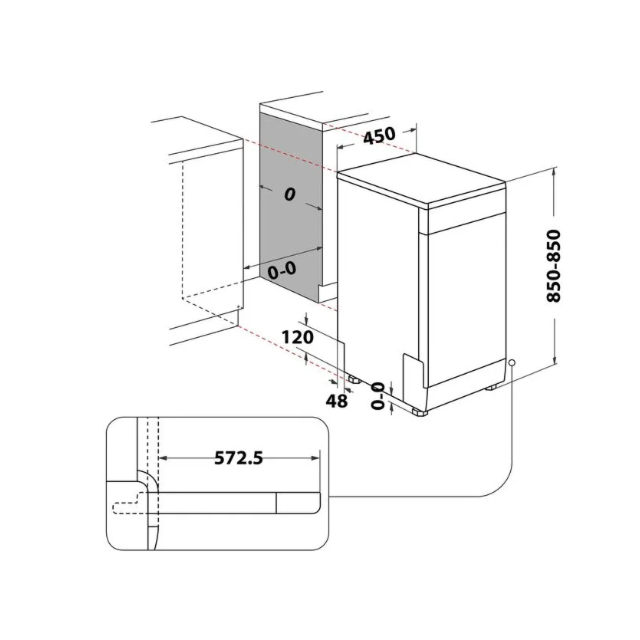 Hotpoint HP2FE10CS90SUK/R Slimline Freestanding Dishwasher