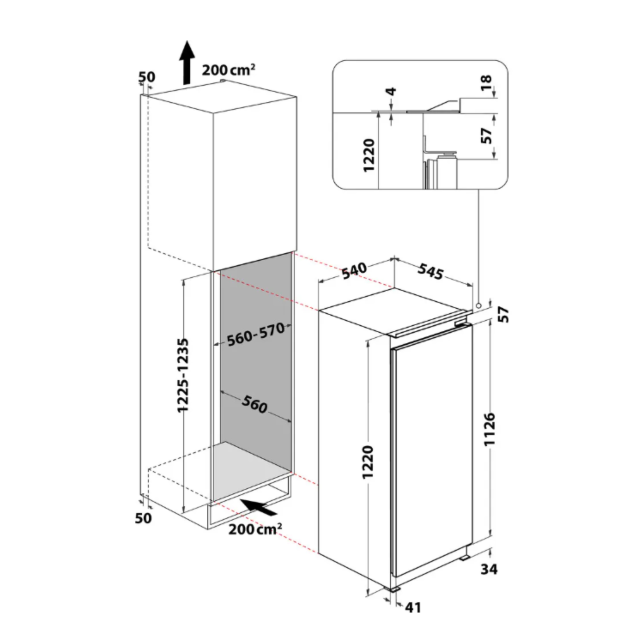 Hotpoint HS12A1D.UK2/R Build In Larder In Column Fridge