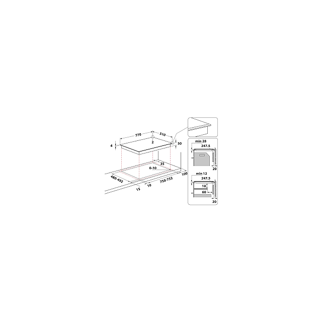Hotpoint TB3977BBF/R 77Cm Induction Hob