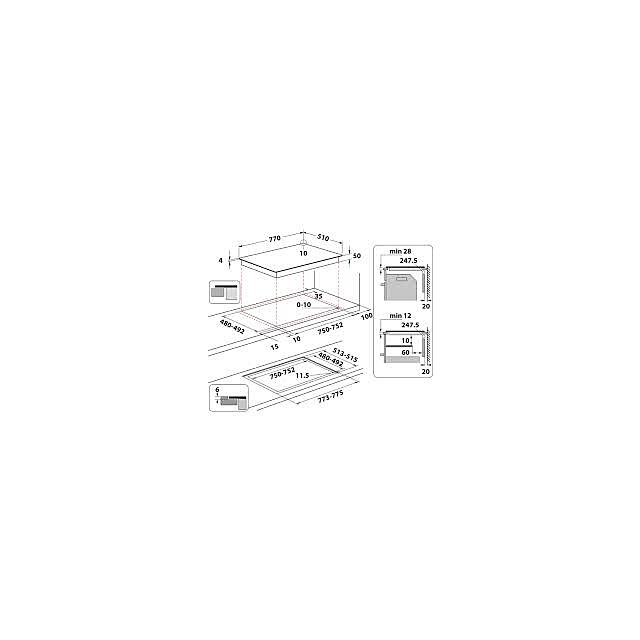 Indesit IB21B77NE/R 77Cm Induction Hob
