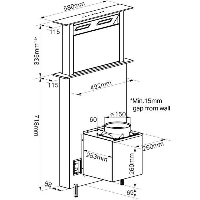Montpellier DDCH60 60Cm Downdraft Extractor