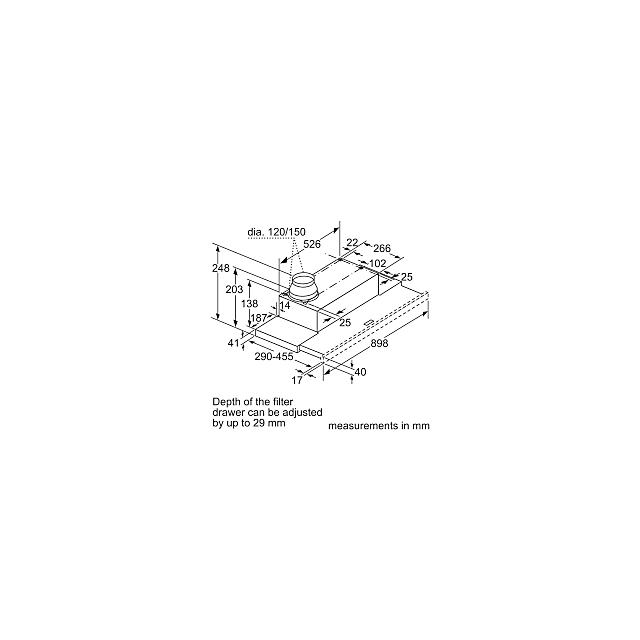 Neff D49ED22N1B/MG 90Cm Telescopic Cooker Hood