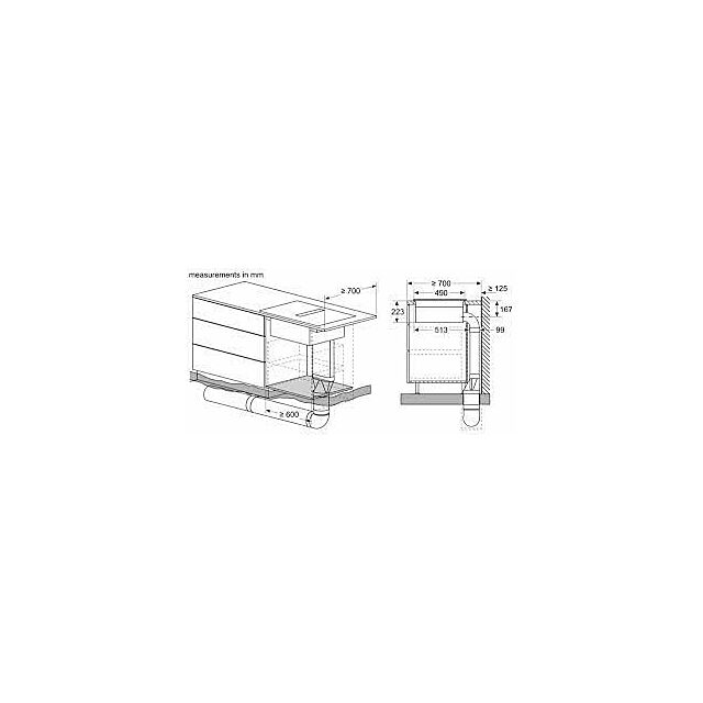 Siemens EH611BE15E/MG 60Cm Induction Hob With Downdraft
