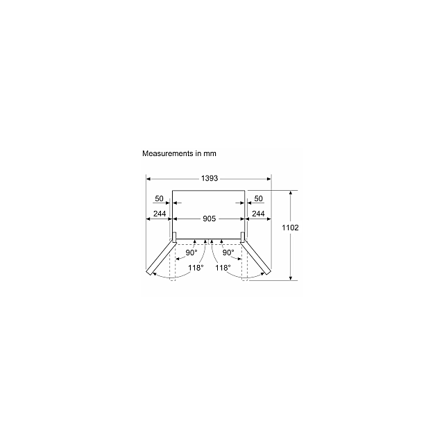 Siemens KF96RSBEA/MG American Style Multidoor Fridge Freezer