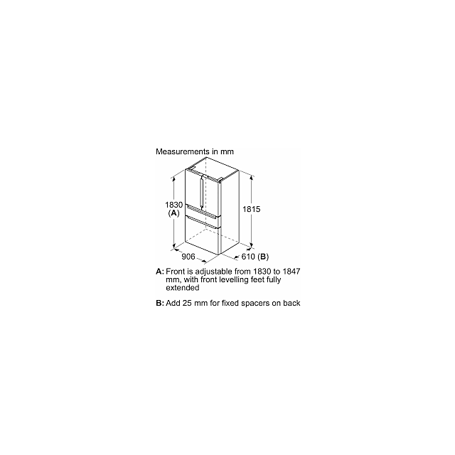 Siemens KF96RSBEA/MG American Style Multidoor Fridge Freezer