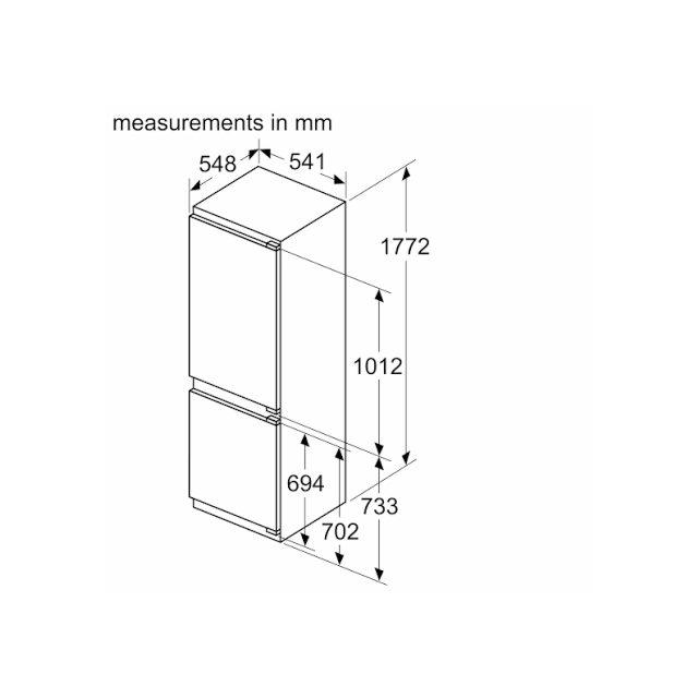 Siemens KI86NHFE0/MG No Frost 60/40 Integrated Fridge Freezer 