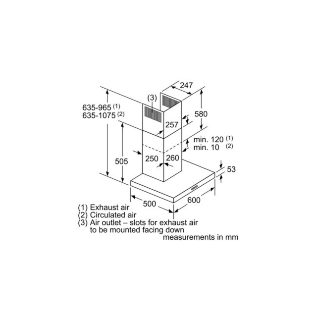 Siemens LC67BHM50B/MG 60Cm Flat Cooker Hood
