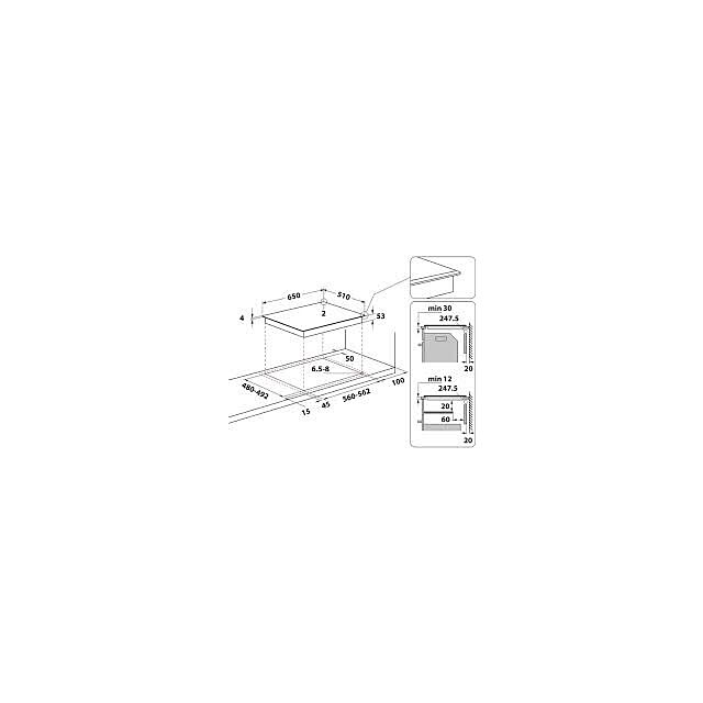 Whirlpool SMP658C/BT/IXL/R 60Cm Flexi Zone Induction Hob